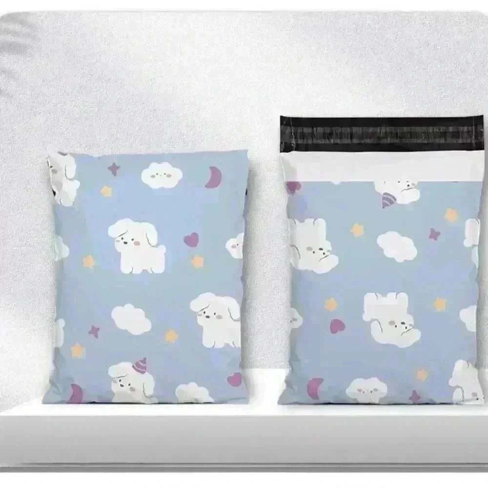 Blue Cartoon Lucky Dog 100PCS *Poly Mailers 10x13 Inch.